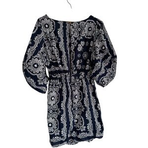 Luxxel Bandana Print Balloon Sleeve Ruffled Dress Western Cowgirl Festival M